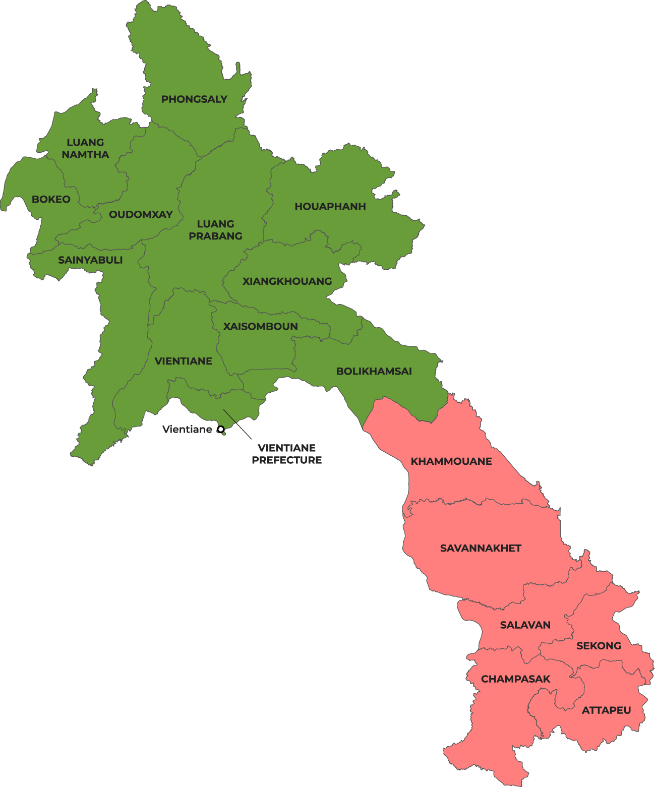 Risk areas of Laos