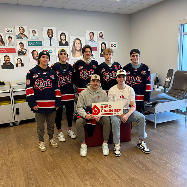 Regina Pats team at the donor centre
