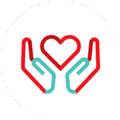 Heart in hands icon
