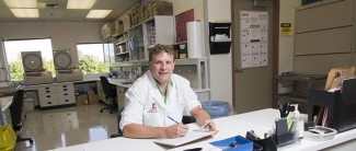 Dr. Nicolas Pineault, development scientist at Canadian Blood Services' Centre for Innovation in the lab wing at our head office in Ottawa