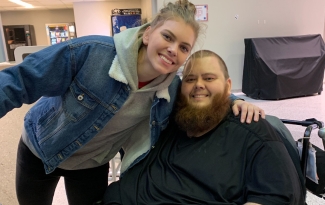 Emily Clark visits her brother Jeff in hospital.