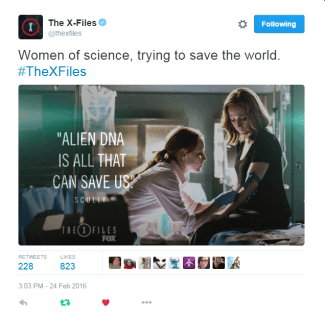 Tweet: women in science The X-Files 