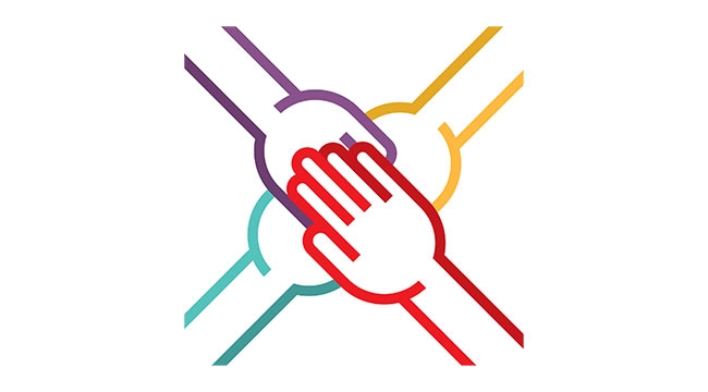 Hands in the middle icon