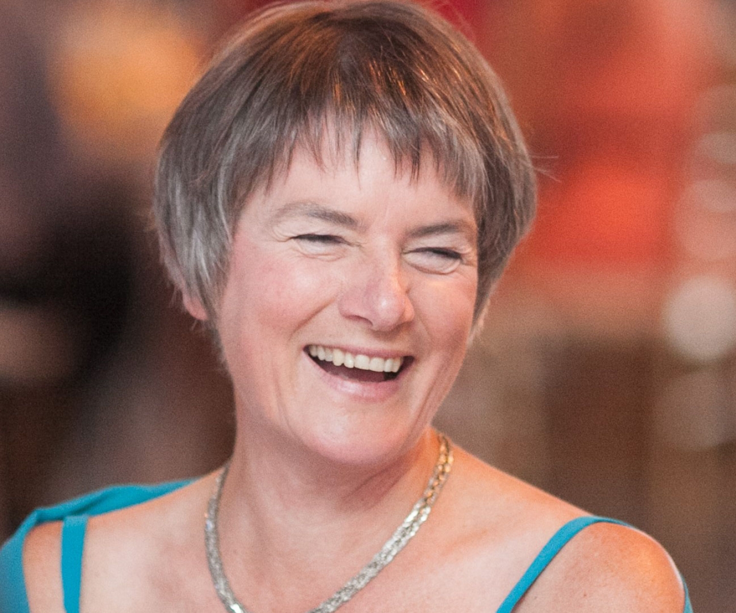 Blood recipient smiling at a wedding