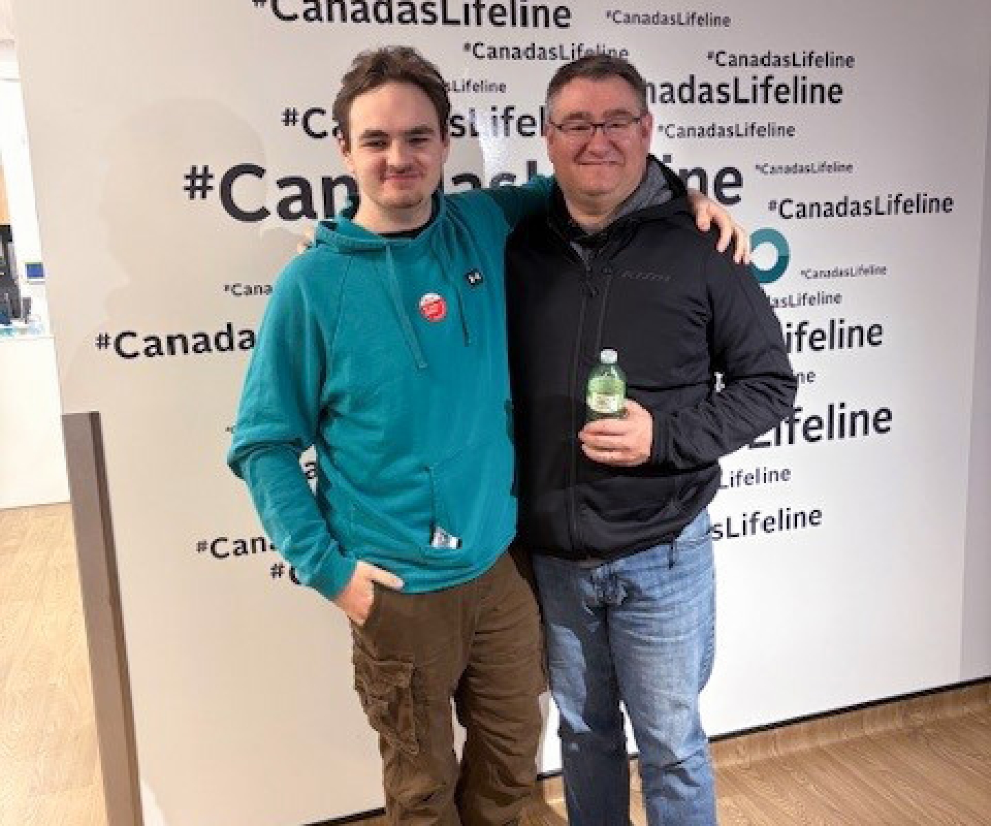 Blood donor Walter with son