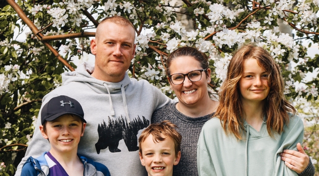 Donovan and Jennifer with their kids; all of whom have hemophilia, two of whom rely on Hemlibra