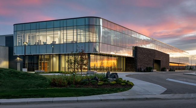 Thumbnail image of the new Canadian Blood Services environmental sustainability Calgary operations facility.